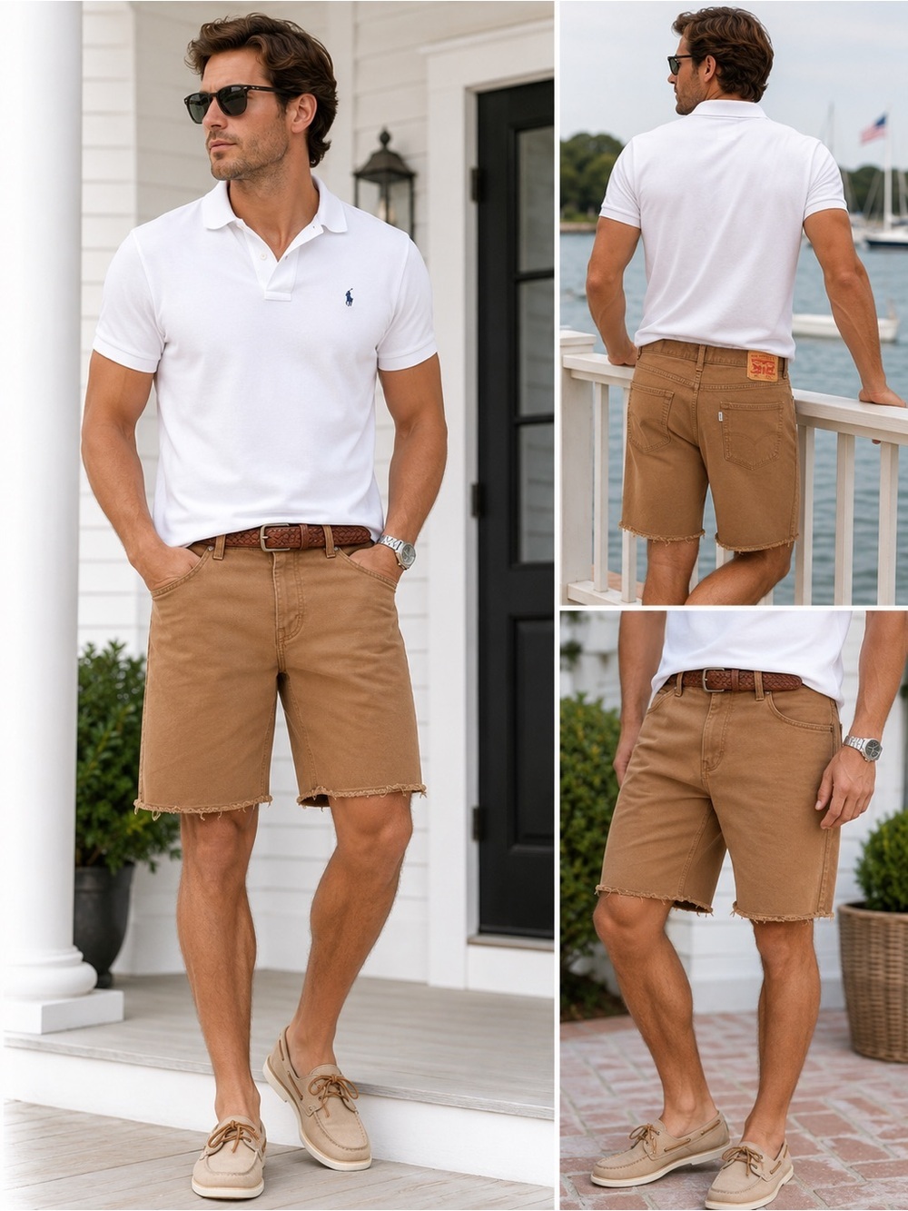 Levi’s 555 Cut-Off Jorts Men’s 34 | Tan Denim Frayed Hem Shorts